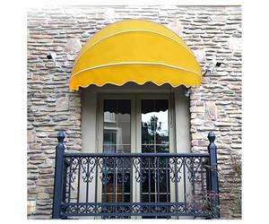 Dome Canopy for Doors & Windows, Yellow Canvas Awning for Porch, Durable 140cm/55.11in Weather Protection, Stylish Outdoor Shelter, Easy Installation