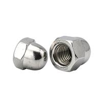 Dome Cap Nuts, 2/5 Pcs Silver Stainless Steel Acorn Cap Nut Metric Fine Thread M8-M16(M16x1.5 2pcs)