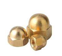 Dome Cap Nuts,304 Stainless Steel Nylon Brass Acorn Nut Hex Head Cap Metric Dome Nut Black White Nickel Plated Steel M3M4M5M6M8M10M12 50pcs(Brass-M14 (2Pcs))