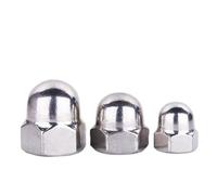 Dome Cap Nuts,304 Stainless Steel Nylon Brass Acorn Nut Hex Head Cap Metric Dome Nut Black White Nickel Plated Steel M3M4M5M6M8M10M12 50pcs(Nickel plate Steel-M8 (5Pcs))