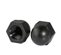Dome Cap Nuts,304 Stainless Steel Nylon Brass Acorn Nut Hex Head Cap Metric Dome Nut Black White Nickel Plated Steel M3M4M5M6M8M10M12 50pcs(Nylon Black-M20 (1Pcs))