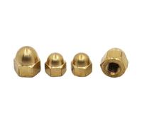 Dome Cap Nuts, Brass Cap Hex Nuts Dome Head Cover Acorn Nut DIN1587 M3-M12(M4 5pcs)