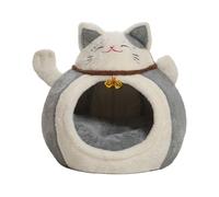 Dome Cat House - Kitten-Shaped Cat Bed, Machine Washable Fabric | Spacious Interior for Cats, Rabbits, Small Dogs | Pet Indoor Warmth, Thickened Fleece Padding, Cotton, Large 48x46x46cm