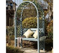 Dome-Design Wooden Garden Bench with Arch - Stylish Outdoor Patio Seating for Backyard, Ideal Support for Vines & Climbing Plants, & Elegant
