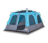 Dome Family Tent for 8 People Blue with Quick Release, Waterproof Polyester with PU Coating, 438 x 268 x 210 cm, 2 Sleeping Cabins, E-Connection, Ideal for Camping, Outdoor