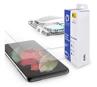 DOME GLASS 2PACK [ Bubble free, non-sliding type installation kit ] Whitestone Screen Protector compatible with Samsung Galaxy S21 Plus - Two Pack - UV Lamp Included