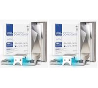 DOME GLASS 2PACK [ Bubble free, non-sliding type installation kit ] Whitestone Screen Protector compatible with Samsung Galaxy S24 Ultra - Two Pack - UV Lamp Included (Pack of 2)
