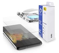 DOME GLASS 2PACK [ Bubble free, non-sliding type installation kit ] Whitestone Screen Protector compatible with Samsung Galaxy S21 - Two Pack - UV Lamp Included