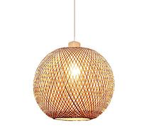 Dome Globe Creative Hand-Woven Art Ceiling Light Fixture Original Ecological Tea Room Restaurant Hanging Birdcage Lamps for Living Room Bar Café, Farmhouse