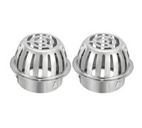 Dome Gutter Guard Filter 4 Inch, 2 Pack 304 Stainless Steel Downspout Strainer for Leaves and Debris, Outdoor Drain Cover Fits 3.9-4.1 Inch Openings
