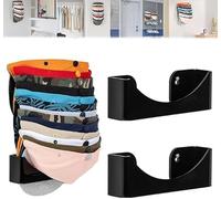 Dome Hat Rack,Baseball Cap Organizer,Hat Dock,Sturdy Acrylic Hat Rack for Wall Mounted,Hat Storage Hanger for Baseball Caps,Closet Vertical Hat Holder Racks for Baseball Caps Wall (Black, 2 pcs)