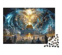 Dome of The Rock in Jerusalem Jigsaw Puzzles for Adults 1000 Piece Jerusalem Jigsaw Puzzle for Adults Wood Puzzle Educational Games Family Decoration Challenging Therapeutic Fun 1000pcs (75x50cm)