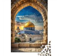 Dome of The Rock Jigsaw Puzzles 1000 Piece Recycled Paper JerusalemPuzzle for Adults Jigsaw Puzzle Impossible Hard Home Activity Celebration Gifts 38x26cm/1000pcs
