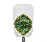 Dome Plant Cover for Frost Protection in Cold Weather Featuring Dual Zipper and Drawstring Design for Secure Fit on Plants (75x90 inch White)