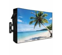 DOME-SPACE Coastal Beach Blue Sky Coconut Tree Outdoor TV Cover for Outside Flat Screen Televisions, Nature Landscape Weatherproof TV Screen Protector with Zipper for 48 to 50 Inch Screens