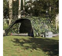 Dome Tent 494x370x190cm Camouflage Blue 185T Polyester PU 6-Person E-Port Double