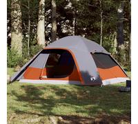 Dome Tent 6-Person Grey 185T Polyester PU Coated 290x320x150cm PackableCarrybag