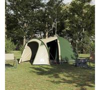 Dome Tent Green for 6 People, 384 x 254 x 170 cm, Waterproof, Windproof, with E-Port, Ideal for Camping