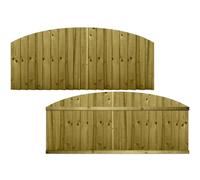 Dome Top Feather Edge Fence Panel, 6ft x 2ft Semi-Braced Wooden Arch Topper Extension | Heavy Duty Treated Closeboard Fencing, Ideal for Any Garden Perimeter (Wide: 182cm x High: 82cm)