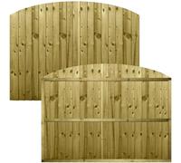 Dome TOP Feather Edge Fence Panel Width: 6ft (183cm) x Shoulder Height: 4ft (120cm) [Full Height. 140cm] Premier Garden Supplies Rough Sawn Closeboard Fully Framed Garden Boundary Fencing Panels