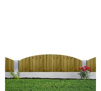 Dome Top Feather Edge Pack of 3 6x1ft (W: 6ft x H: 1ft) Decorative Pressure-Treated Semi-Braced Garden Fence Panel Closeboard Style Overlapping Boards Rough Sawn Width 1828mm x Height: 300mm