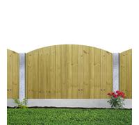 Dome Top T&G Pack of 3 6x3ft (W: 6ft x H: 3ft) Decorative Pressure-Treated Fully Framed Garden Fence Panel Smooth-Planed Interlocking Tongue & Groove Boards Width 1828mm x Height: 900mm