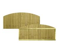 Dome Top Wooden Garden Fence Panel, 6ft x 2ft Tongue & Groove Fully Framed