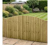 Dome Top Wooden Garden Fence Panel, 6ft x 3ft Feather Edge Semi-Braced | Arch Top, Heavy Duty, Pressure Treated Wood, Traditional Closeboard Design, for Garden Perimeter & Outdoor Privacy Fencing