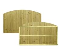 Dome Top Wooden Garden Fence Panel, 6ft x 3ft Tongue & Groove Fully Framed