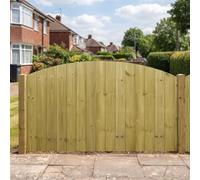 Dome Top Wooden Garden Fence Panel, 6ft x 3ft Tongue & Groove Semi-Braced
