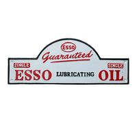 Domed Esso Cast Iron Sign Plaque Door Wall Fence Garage Petrol Workshop Oil