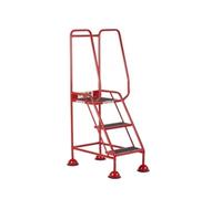 Domed Feet Step - 3 Tread - Anti Slip - Red