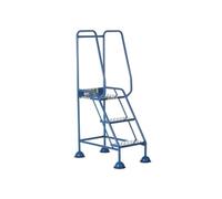 Domed Feet Step - 3 Tread - Punched - Blue