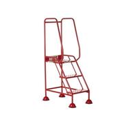 Domed Feet Step - 3 Tread - Punched - Red