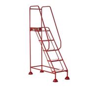 Domed Feet Step - 5 Tread - Punched - Red