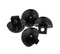 Domed Half Ball Mushroom Shank Buttons Black 15mm (6)