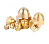 Domed Nut M3 M4 M5 M6 M8 M10 M12 M14 M16 M18 brass/304 stainless steel /304 black hex Acorn nut Anti-Loose Rust Nuts(Brass,M6 (10pcs))