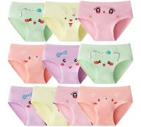 Domee Girls Knickers Cotton Pants Underwear Briefs Underpants Pack of 10 Cartoon Face 2-4 Years (Manufacturer Size M)