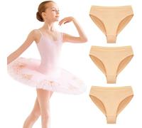 Domee Girls Knickers Dance Cotton Underpants Gymnastic Biriefs Ballet Pack of 3 Nude 10-12 Years (Manufacturer Size 150)