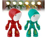 DomeHaven 2026 New LED Mini Night Light, Lonely Robot Cartoon Cute Robot Design Companion Table Light, Creative Robots Table Lamp for Bedroom, Office, Desk Decor (2PCS B)