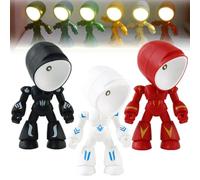 DomeHaven 2026 New LED Mini Night Light, Lonely Robot Cartoon Cute Robot Design Companion Table Light, Creative Robots Table Lamp for Bedroom, Office, Desk Decor (3PCS B)