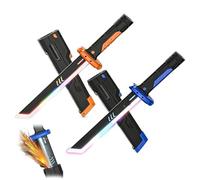 DomeHaven Sparkblade Sword with Sparks, 17.3" Spark Sword with Multicolor LED Lights and Sound Effects, Rechargable Light Up Swords Xmas Gifts for Home Display Party Halloween Cosplay (2PCS)