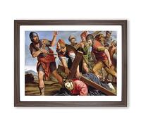 Domenico Zampieri The Way to the Cavalry Classic Painting Framed Print | A4 Walnut Framed Wall Art | Ready to Hang | Classic Historical Picture | Living Room Bedroom Lounge Office