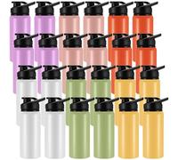 Domensi 24 Pack Aluminum Water Bottle Bulk Reusable Water Bottle, Lightweight Easy Carry Leakproof with Snap Lid Travel Bottles, for Gym Outdoor Sports Cycling Camping Fishing (20oz,Rainbow Colors)
