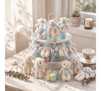 Domensi 24 Pcs Teddy Bear We Can Bearly Wait Baby Shower Favor Boxes, Blue