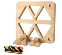 Domensi 6 in 1 Bamboo Onigiri Rice Ball Mold Set with 2 Press Plate Triangle Sushi Molds for Japanese Gifts Wooden Onigiri Mold Kit for Making DIY Sushi Picnic Family Lunch Box Snacks