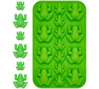Domensi Silicone Frog Chocolate Mold Candy Frog Shaped Molds Passover Jelly Ice Tray in Fun 10 Plagues Frog Shape for Birthday, Wizard Party, Cake Decoration Pesach Seder Halloween Kitchen (Green)