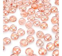 DomeStar 1 LB Flat Glass Marbles, Champagne Decorative Marbles for Vases