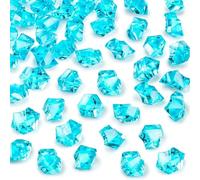 DomeStar Blue Fake Crushed Ice Rocks, 150 PCS Fake Diamonds Plastic Ice Cubes Acrylic Clear Ice Rock Diamond Crystals Fake Ice Cubes Gems for Home Decoration Wedding Display Vase Fillers by