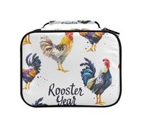 Domestic Bird Colorful Rooster Colored Pencil Bag Large Capacity Pencil Case for Colouring Pencils Pen Bag Marker Organizer